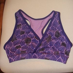 Purple Shell Patterned Sports Bra